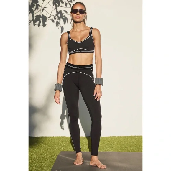 Alo Yoga Airbrush High-Waist Heart Throb Legging Black/White S